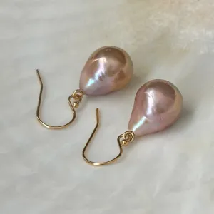 SIMPLE JAPAN KASUMI GOLDEN PINK TONE PEARL EARRINGS