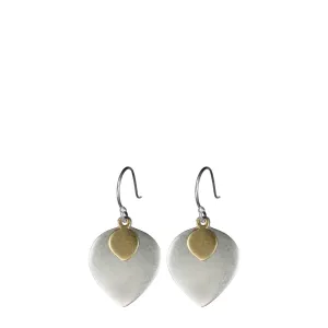 Sterling Silver & 10K Gold Double Lotus Petal Earrings