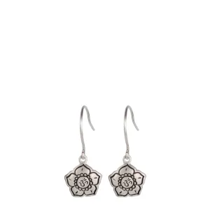 Sterling Silver Om Flower Earrings