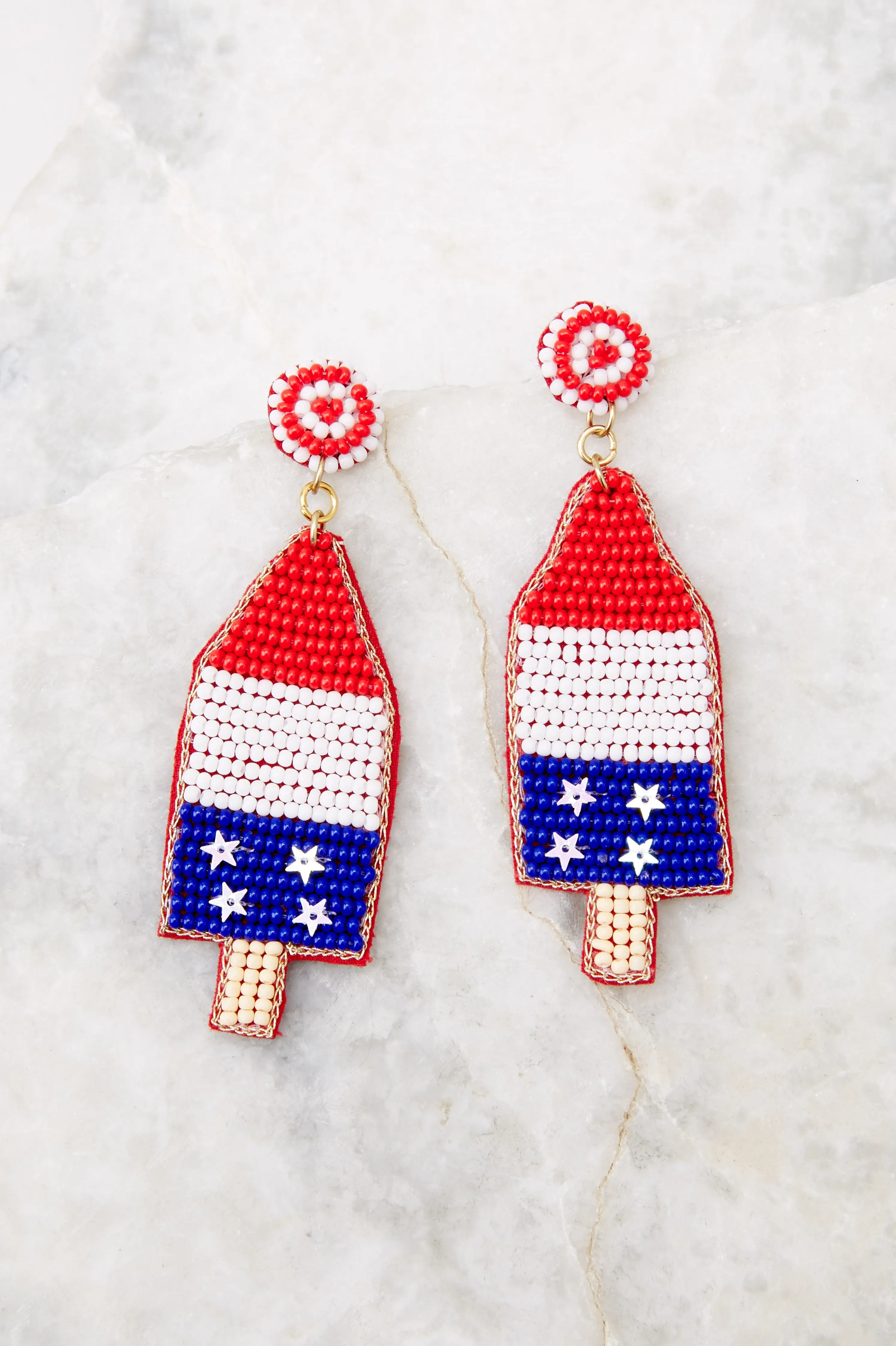 Sweet Freedom Red Multi Beaded Earrings