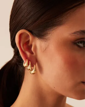 TALULLA 3 PACK EARRINGS - GOLD PLATED 18K