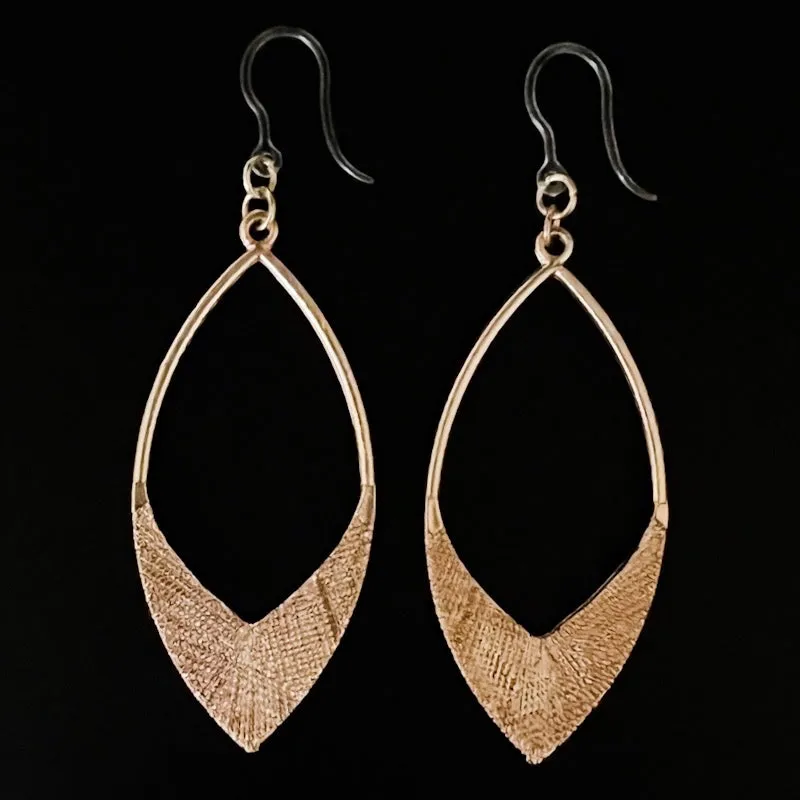 Textured Metallic Drop Dangles Hypoallergenic Earrings for Sensitive Ears Made with Plastic Posts