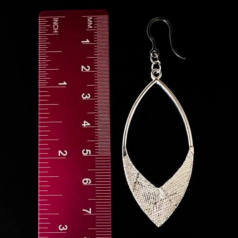 Textured Metallic Drop Dangles Hypoallergenic Earrings for Sensitive Ears Made with Plastic Posts