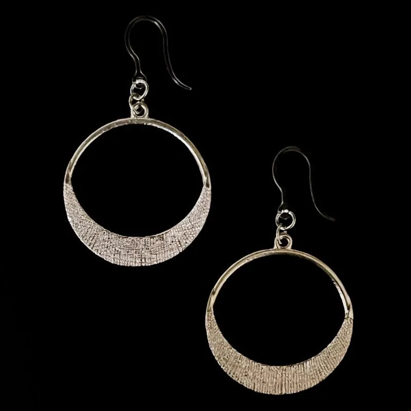 Textured Metallic Drop Dangles Hypoallergenic Earrings for Sensitive Ears Made with Plastic Posts