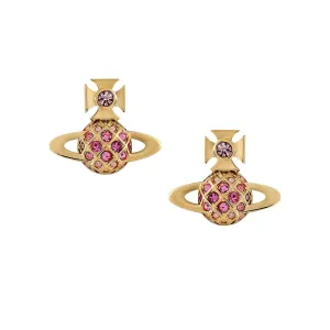 Vivienne Westwood Willa Bas Relief Earrings in Gold and Light Rose