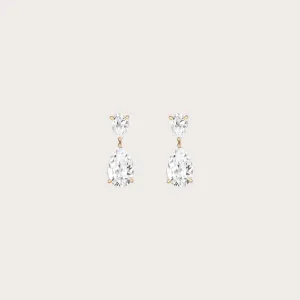 White sapphire pear drop earrings