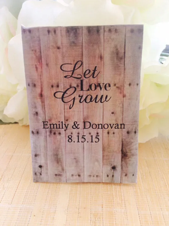 Wood Pallet Wood Design Personalized Wedding Seed Packets