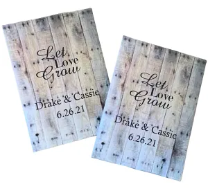 Wood Pallet Wood Design Personalized Wedding Seed Packets