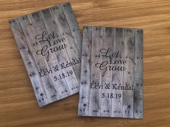 Wood Pallet Wood Design Personalized Wedding Seed Packets