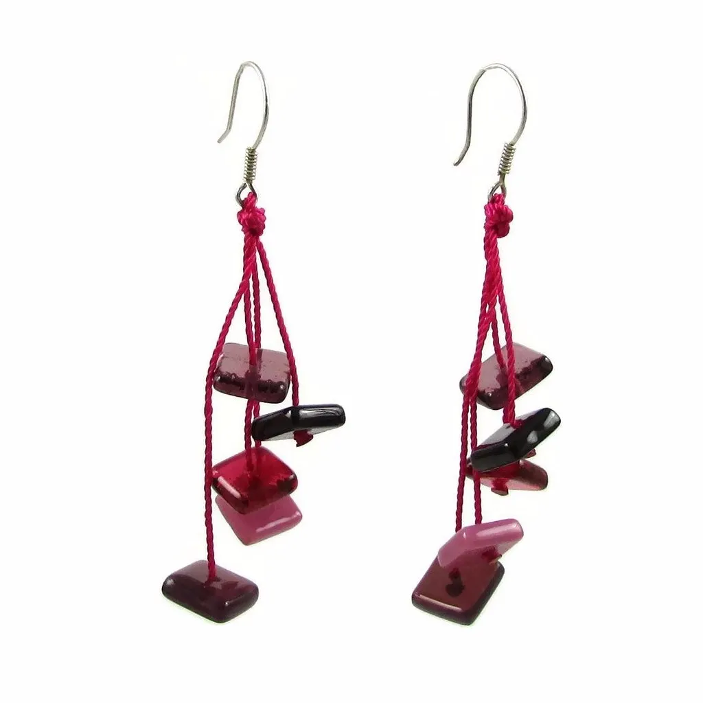 Zen Glass Earrings - Red