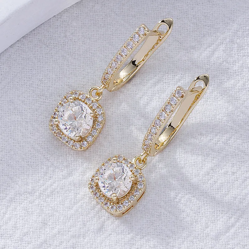 Zircon Stud Earrings For Women